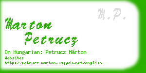 marton petrucz business card