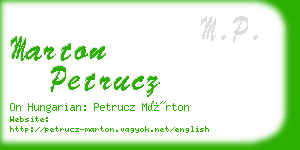 marton petrucz business card